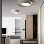 Modern Metal Flush Mount Ceiling Light With Cool Daylight Glow — Halden Lighting