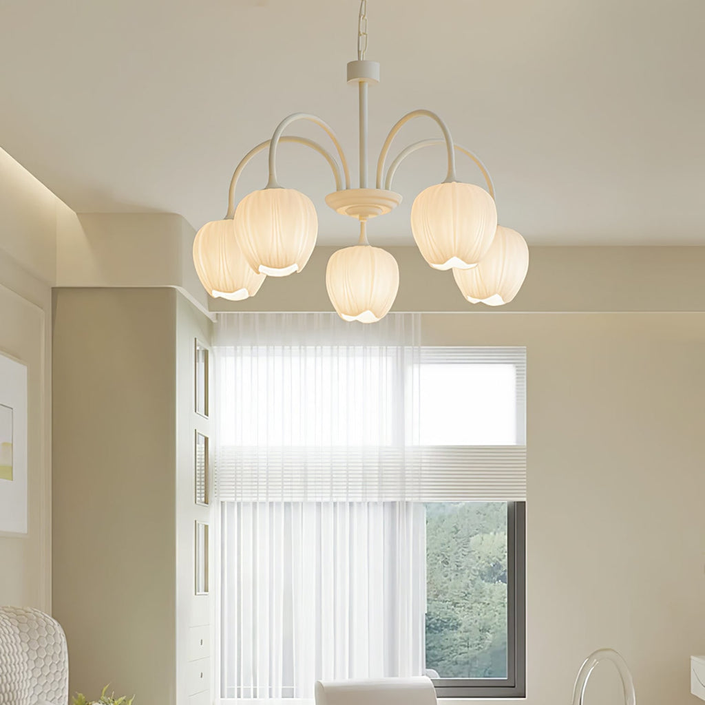 Retro Metal And Glass Chandelier With Included Bulbs For Living Room — Halden Lighting
