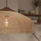 Bohemian Rattan Pendant Light With Warm LED Glow for Dining Room — Halden Lighting