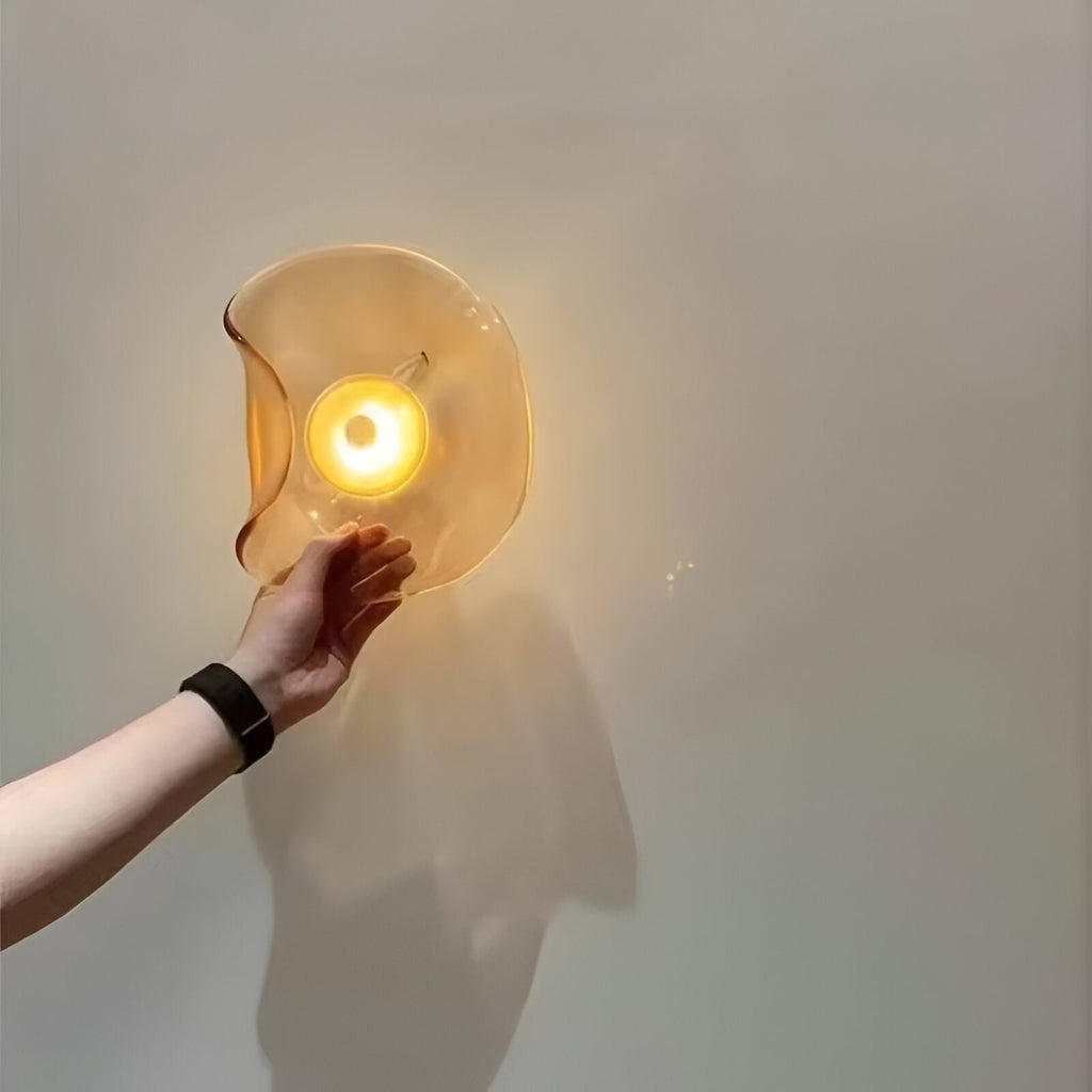 Modern Glass Wall Light With Warm LED Glow — Halden Lighting