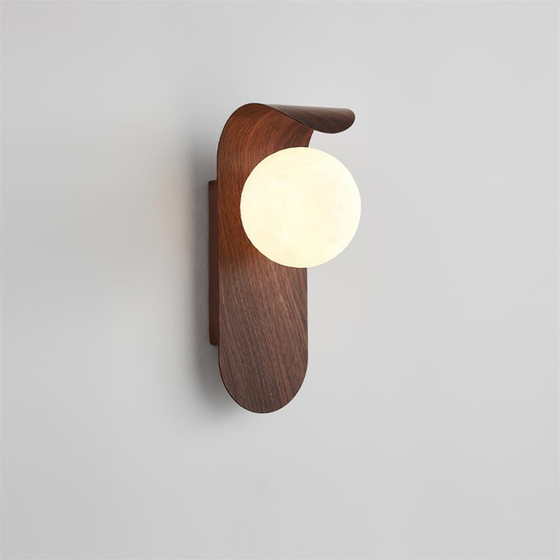 Modern Wood Wall Light With Tri-Colour LED Glow — Halden Lighting