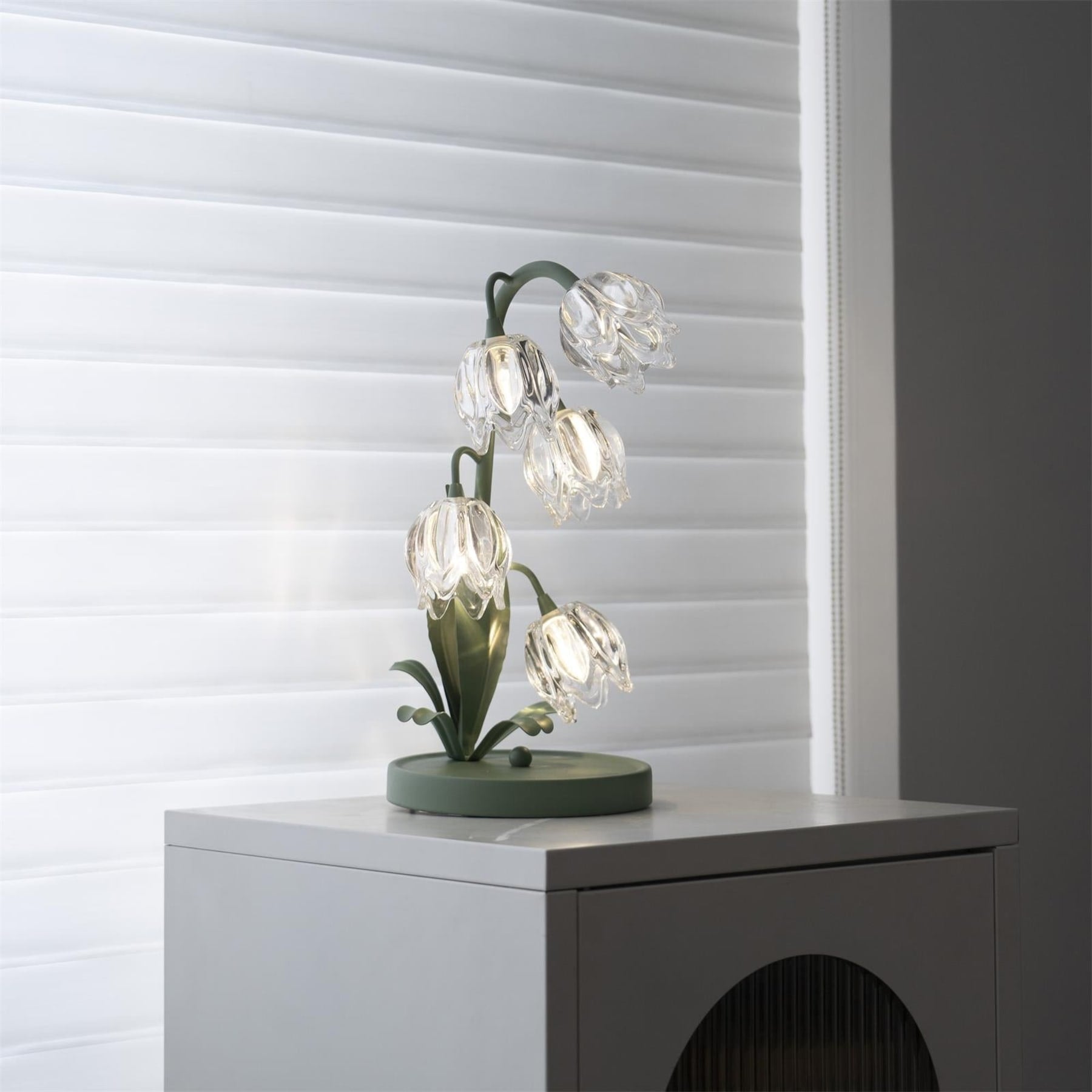 Retro Glass Table Lamp With Warm LED Glow — Halden Lighting