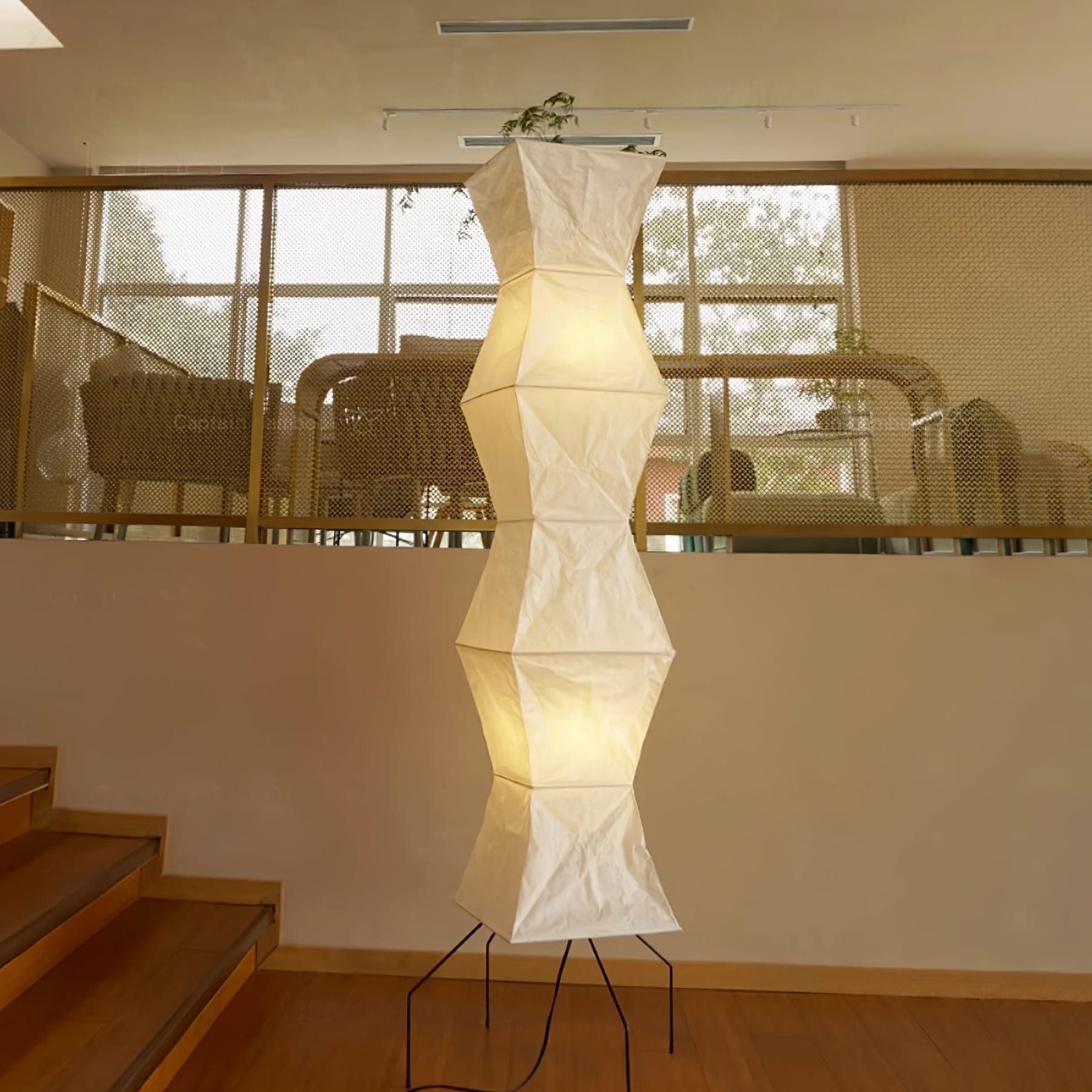 Modern Rice Paper Floor Lamp for Living Room and Bedroom — Halden Lighting