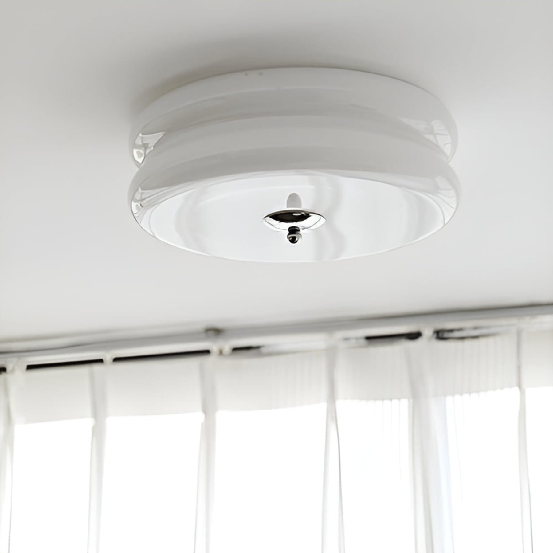 Retro Glass Flush Mount Ceiling Light For Living Room — Halden Lighting