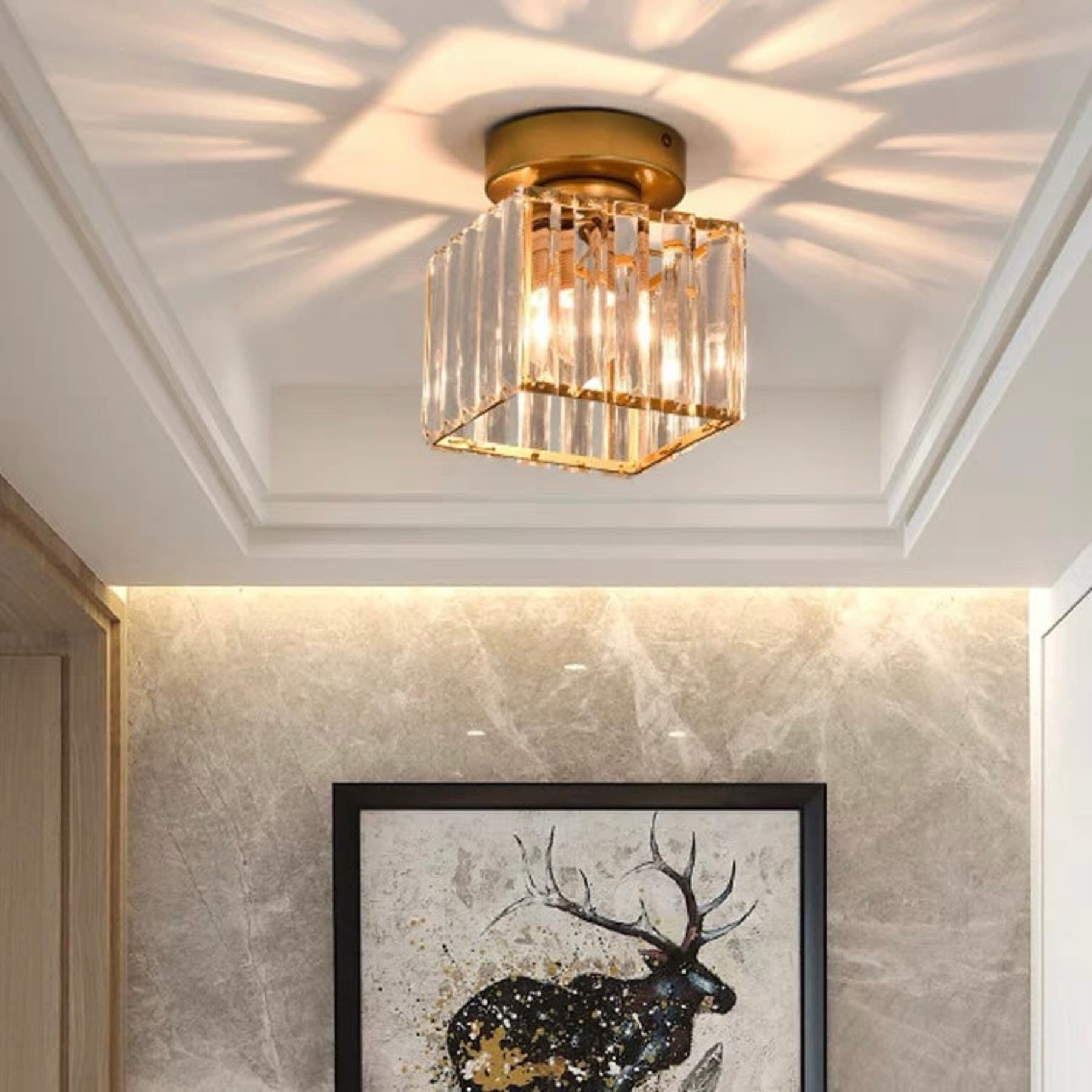 Modern Acrylic Semi-Flush Mount Ceiling Light for Living Room — Halden Lighting