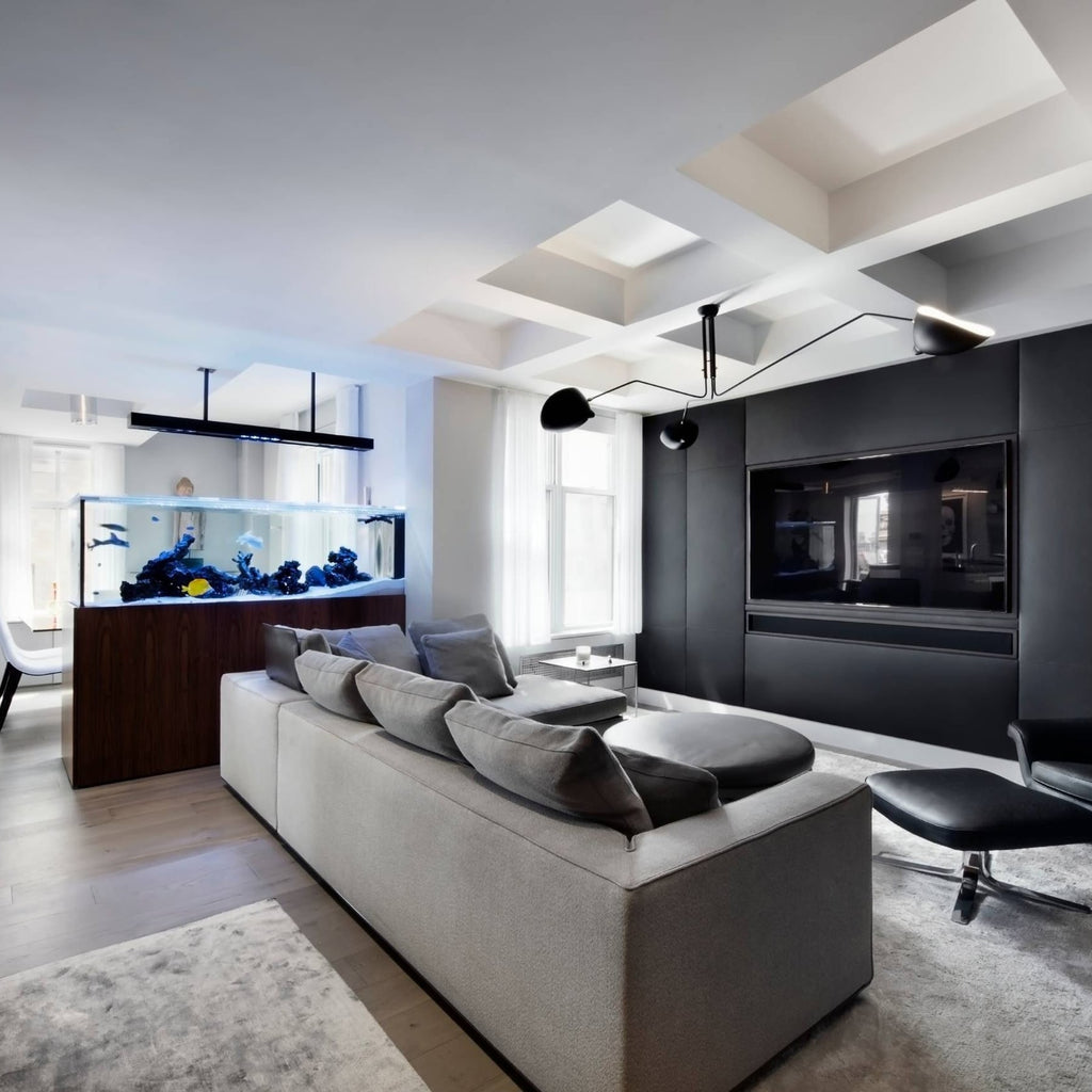 Modern Linear Metal Ceiling Light for Living Room — Halden Lighting