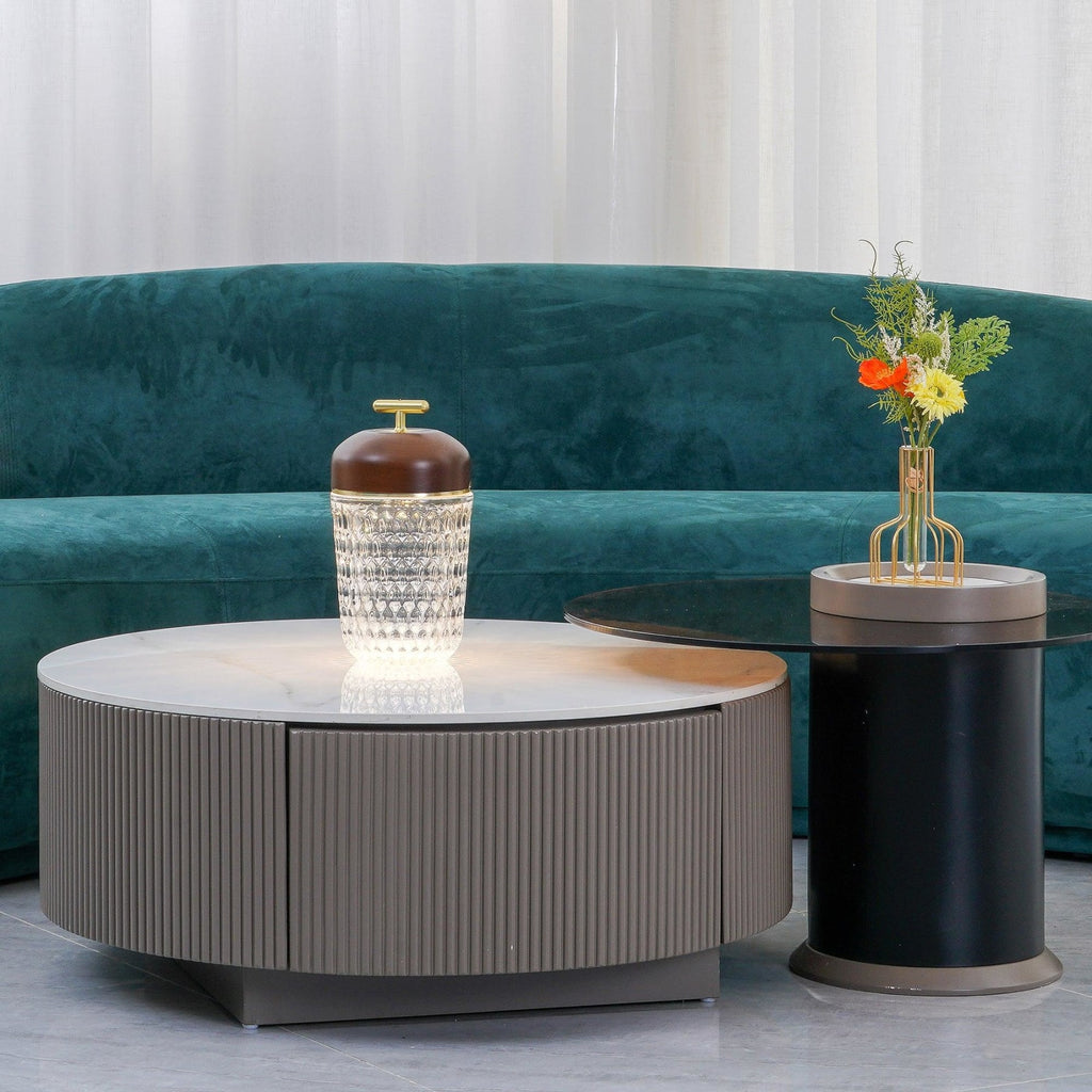 Modern Glass Table Lamp With USB Plug-In Convenience — Halden Lighting