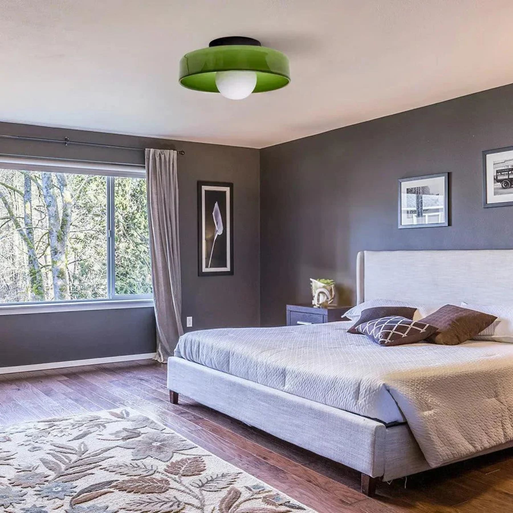 Retro Glass Flush Mount Ceiling Light With Warm LED Glow — Halden Lighting