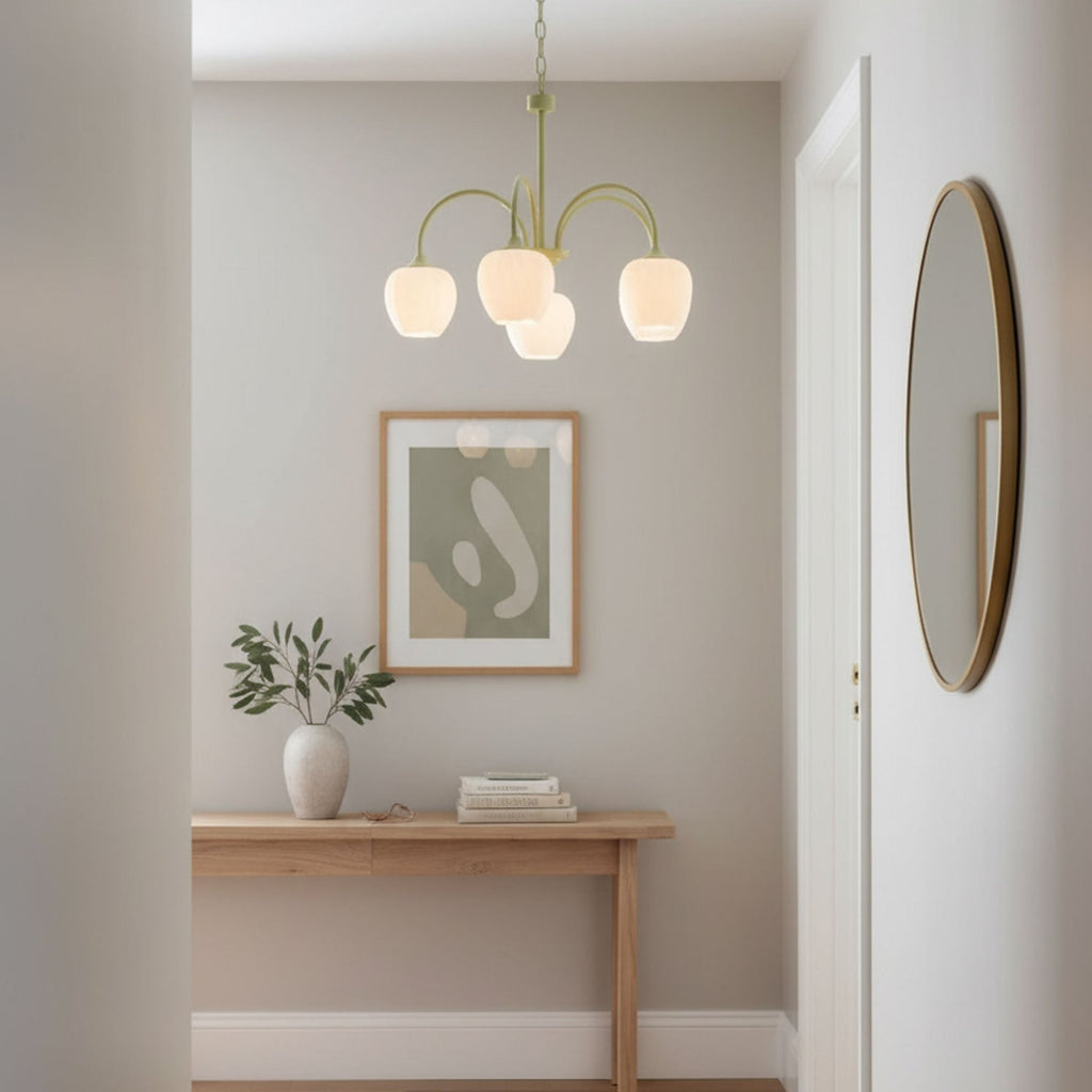 Retro Metal And Glass Chandelier With Included Bulbs For Living Room — Halden Lighting