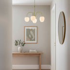 Retro Metal And Glass Chandelier With Included Bulbs For Living Room — Halden Lighting