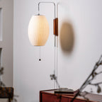Retro Silk and Walnut Wall Light With Warm LED Glow — Halden Lighting