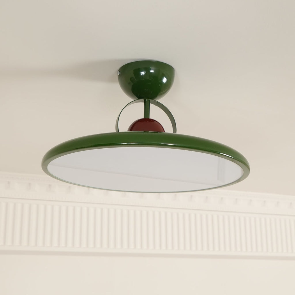 Modern Metal Semi-Flush Ceiling Light With Tri-Colour Dimming — Halden Lighting
