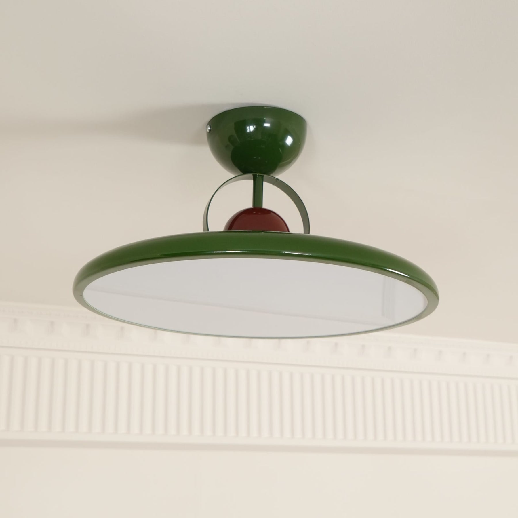 Modern Metal Semi-Flush Ceiling Light With Tri-Colour Dimming — Halden Lighting