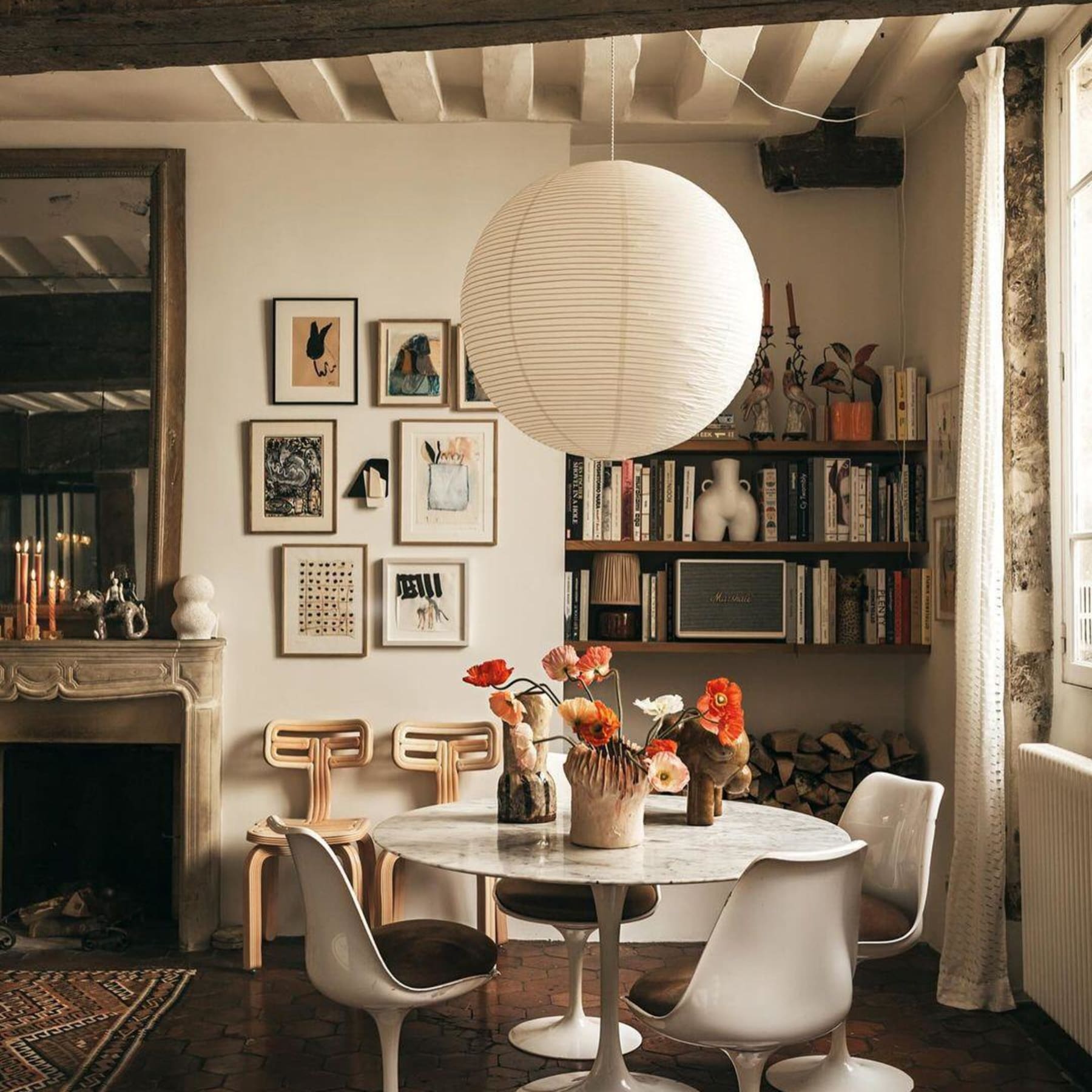 Minimalist Round Lantern Pendant Light With Fabric Shade — Halden Lighting