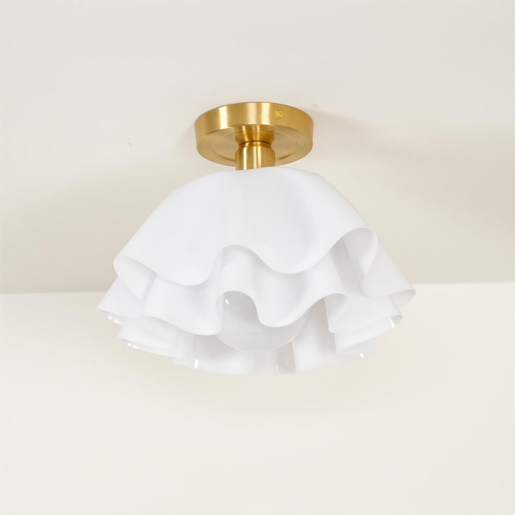 Modern Copper and Acrylic Semi-Flush Ceiling Light With Dimmable Glow — Halden Lighting