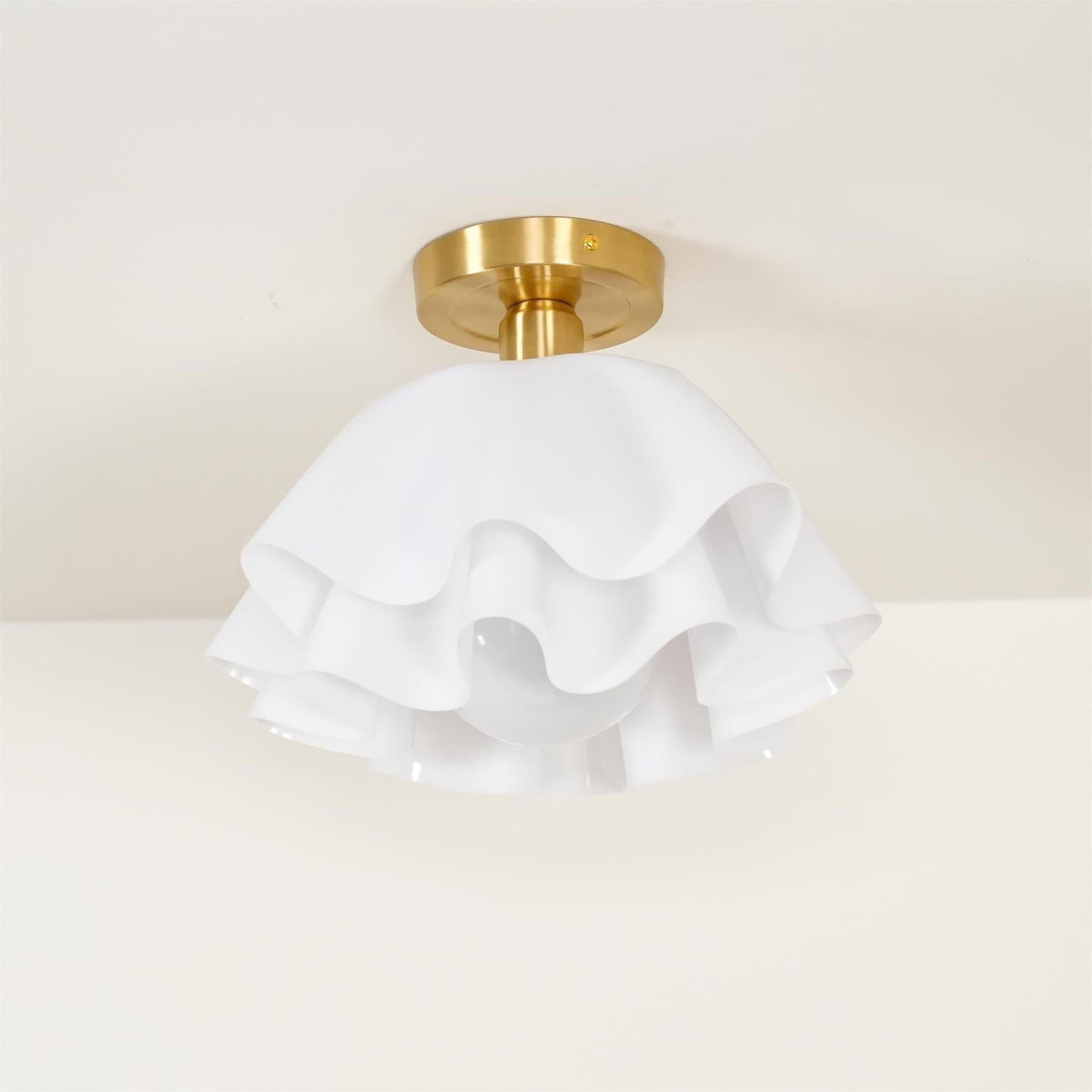 Modern Copper and Acrylic Semi-Flush Ceiling Light With Dimmable Glow — Halden Lighting