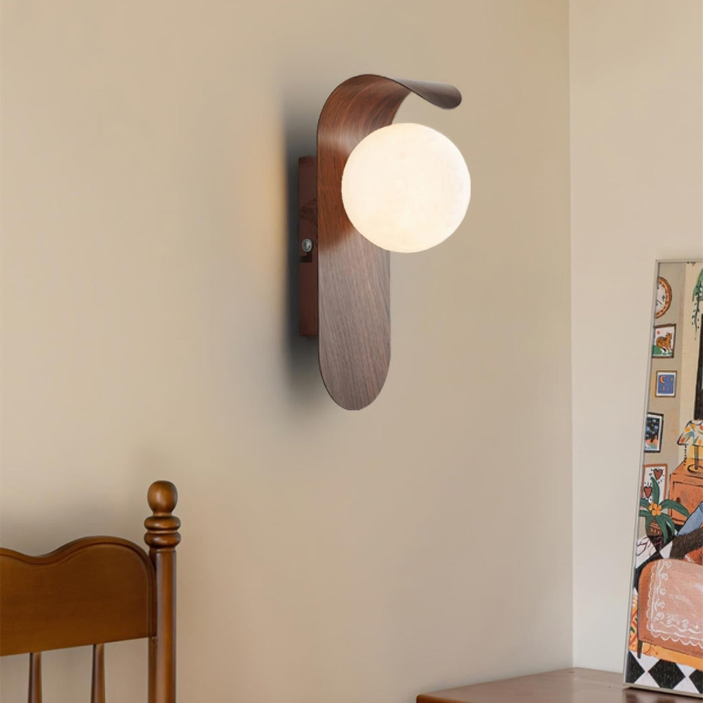 Modern Wood Wall Light With Tri-Colour LED Glow — Halden Lighting