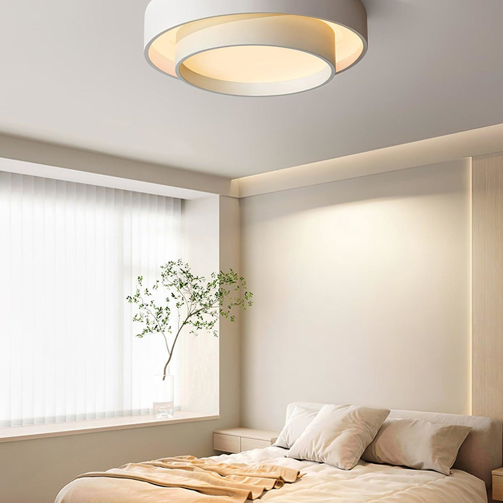 Modern Metal Flush Mount Ceiling Light With Cool Daylight Glow — Halden Lighting