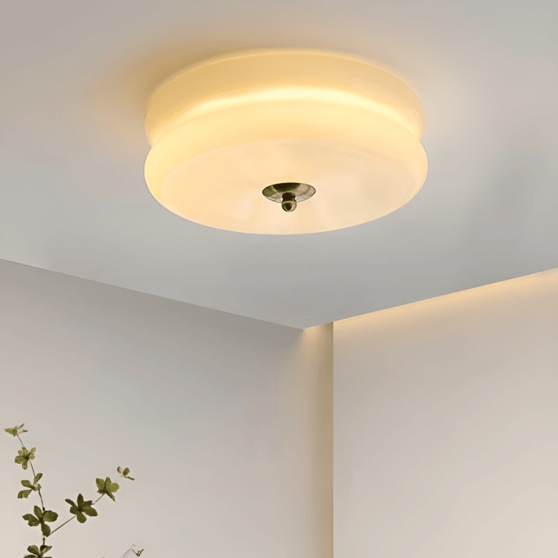 Retro Glass Flush Mount Ceiling Light For Living Room — Halden Lighting