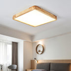 Scandinavian Wood Flush Mount Ceiling Light With Slim Profile — Halden Lighting