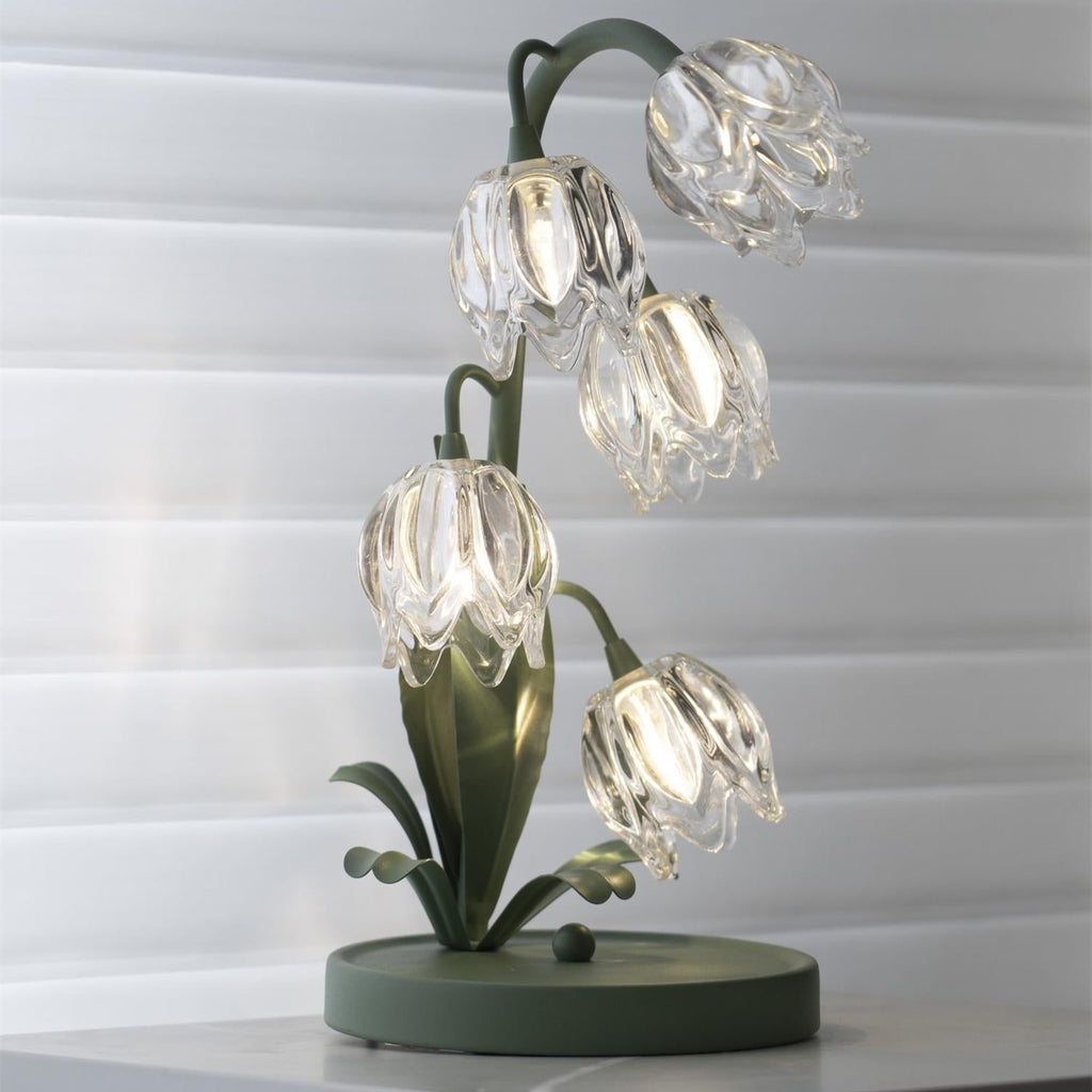 Retro Glass Table Lamp With Warm LED Glow — Halden Lighting