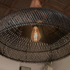 Bohemian Rattan Pendant Light With Warm LED Glow for Dining Room — Halden Lighting