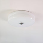 Retro Glass Flush Mount Ceiling Light For Living Room in Chrome White — Halden Lighting