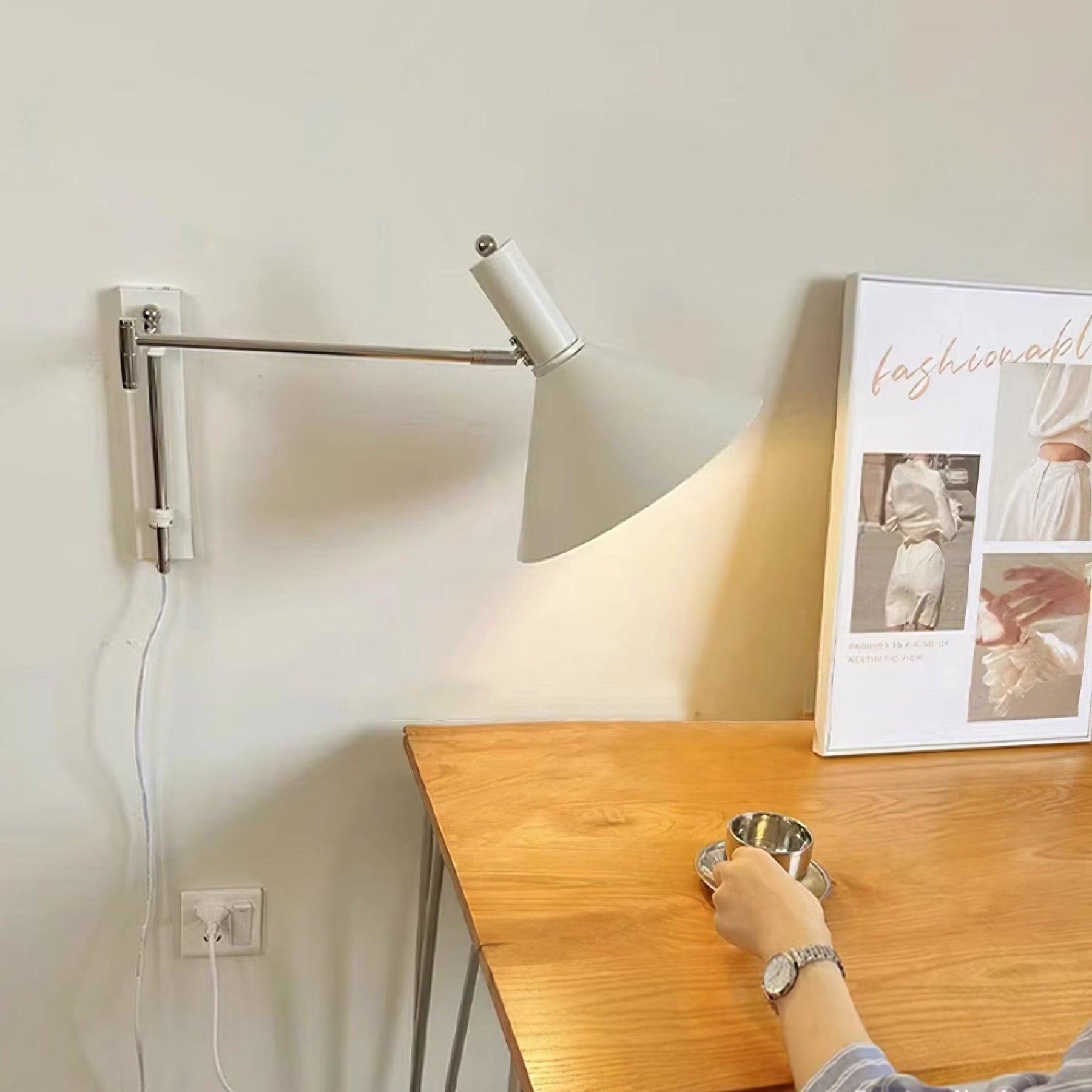 Retro Metal Wall Light With Tri-Colour LED Glow — Halden Lighting