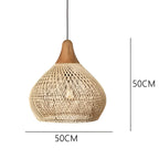 Bohemian Woven Rattan Pendant Light With Warm Neutral Glow — Halden Lighting