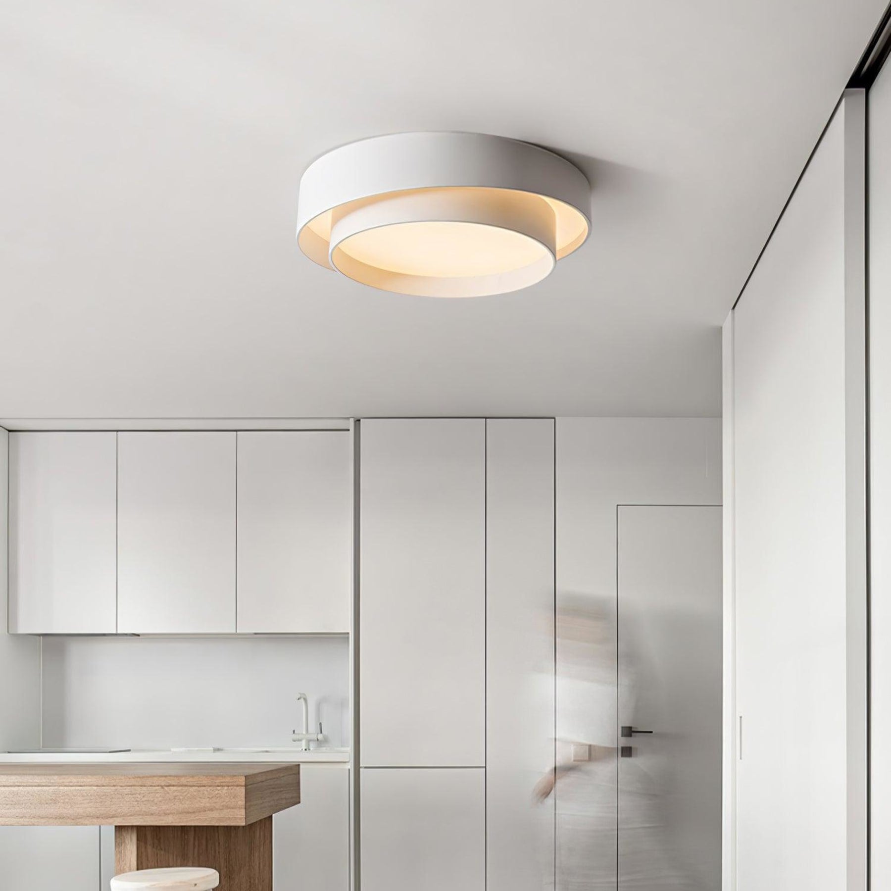 Modern Metal Flush Mount Ceiling Light With Cool Daylight Glow — Halden Lighting