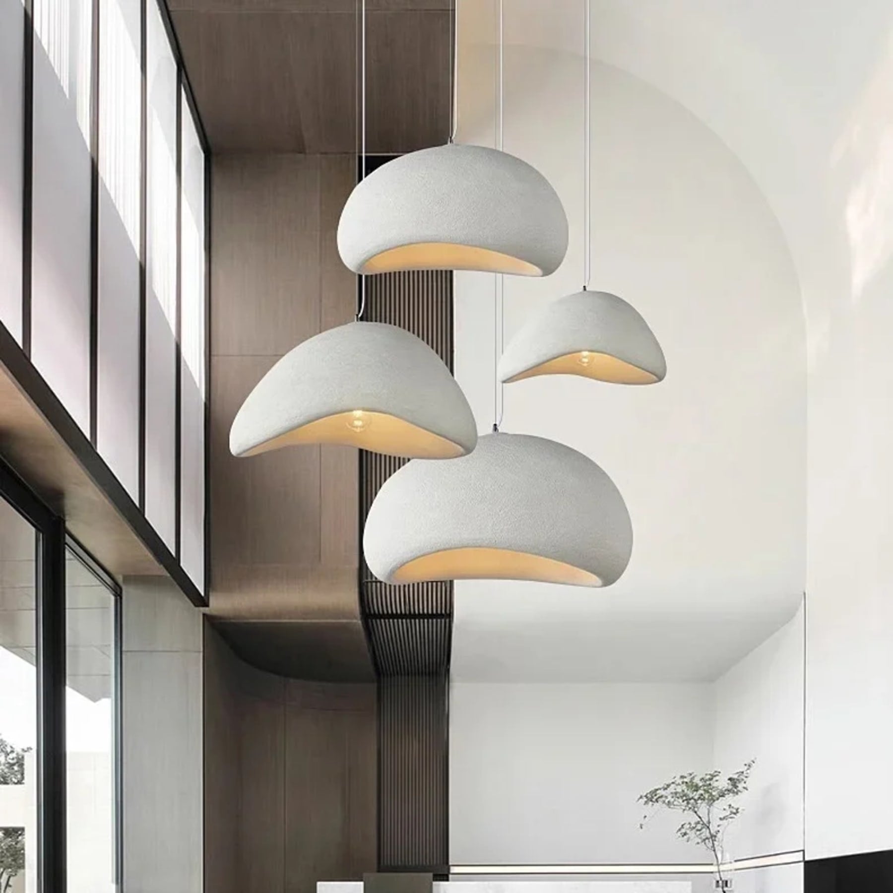Modern Stone Pendant Light With Matte Finish for Living Room — Halden Lighting