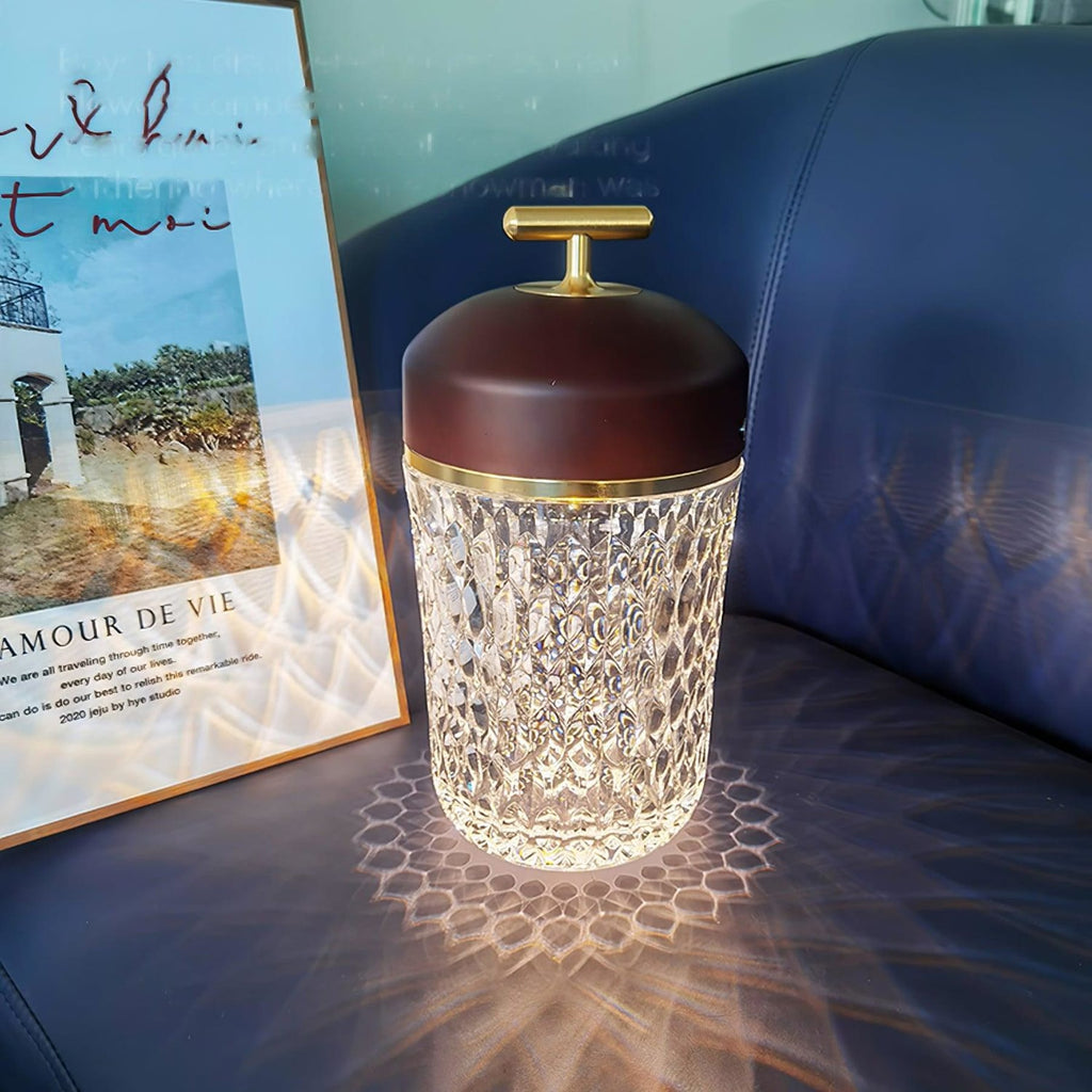 Modern Glass Table Lamp With USB Plug-In Convenience — Halden Lighting