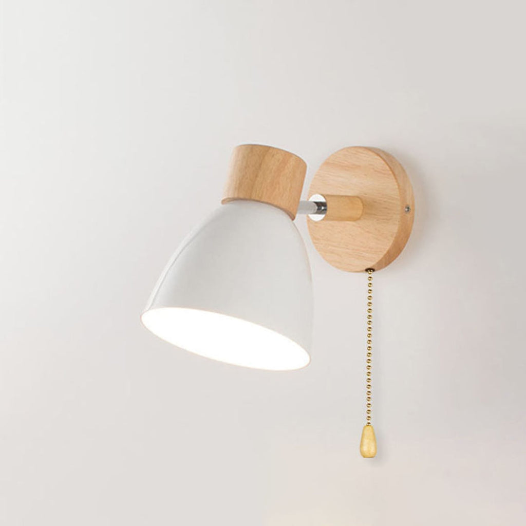 Modern Wood Wall Light With Matte Finish in White — Halden Lighting