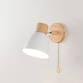 Modern Wood Wall Light With Matte Finish in White — Halden Lighting
