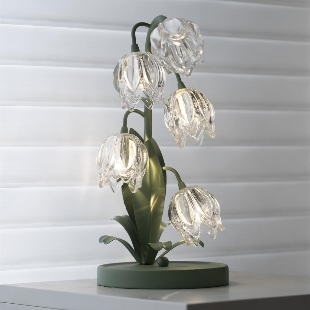 Retro Glass Table Lamp With Warm LED Glow — Halden Lighting