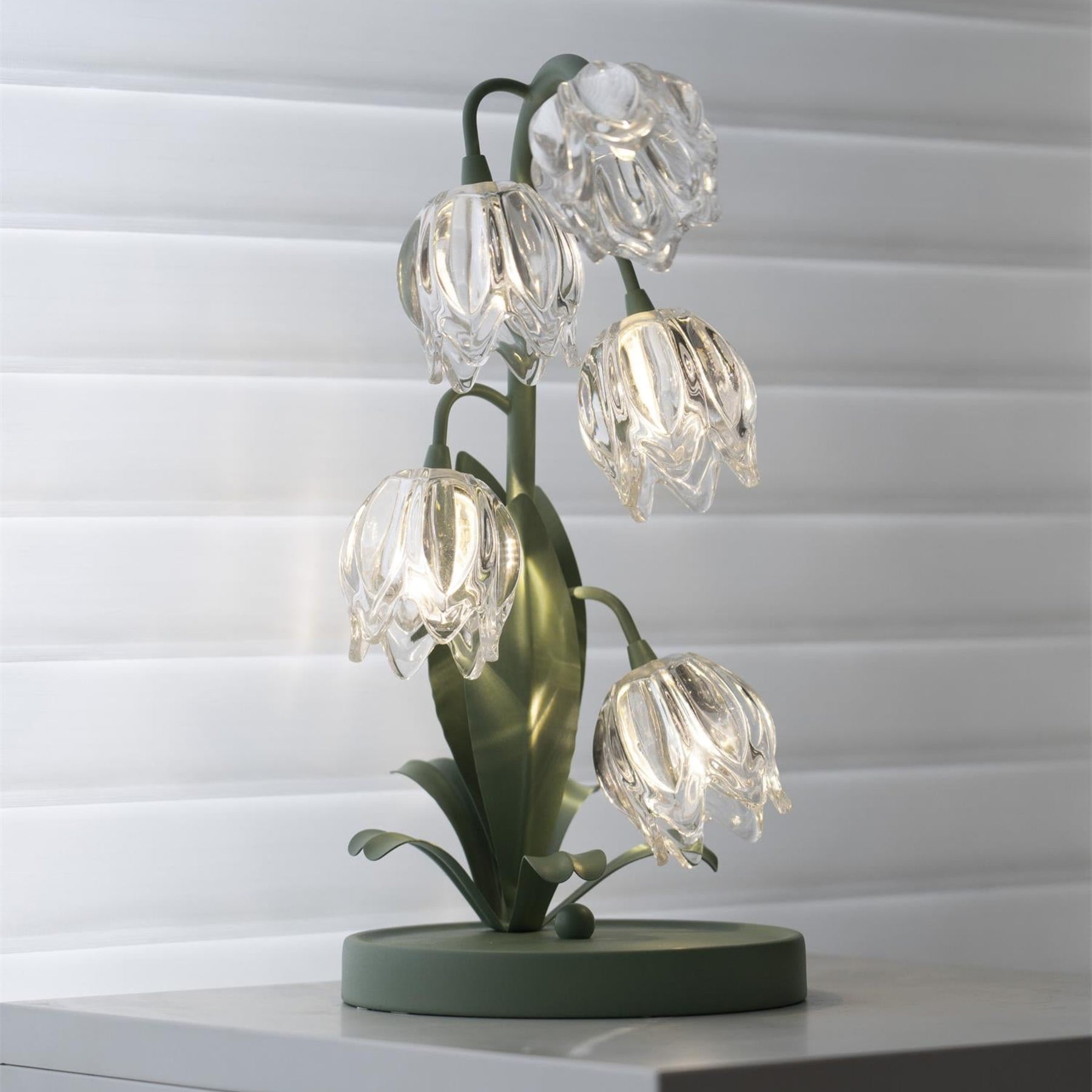 Retro Glass Table Lamp With Warm LED Glow — Halden Lighting