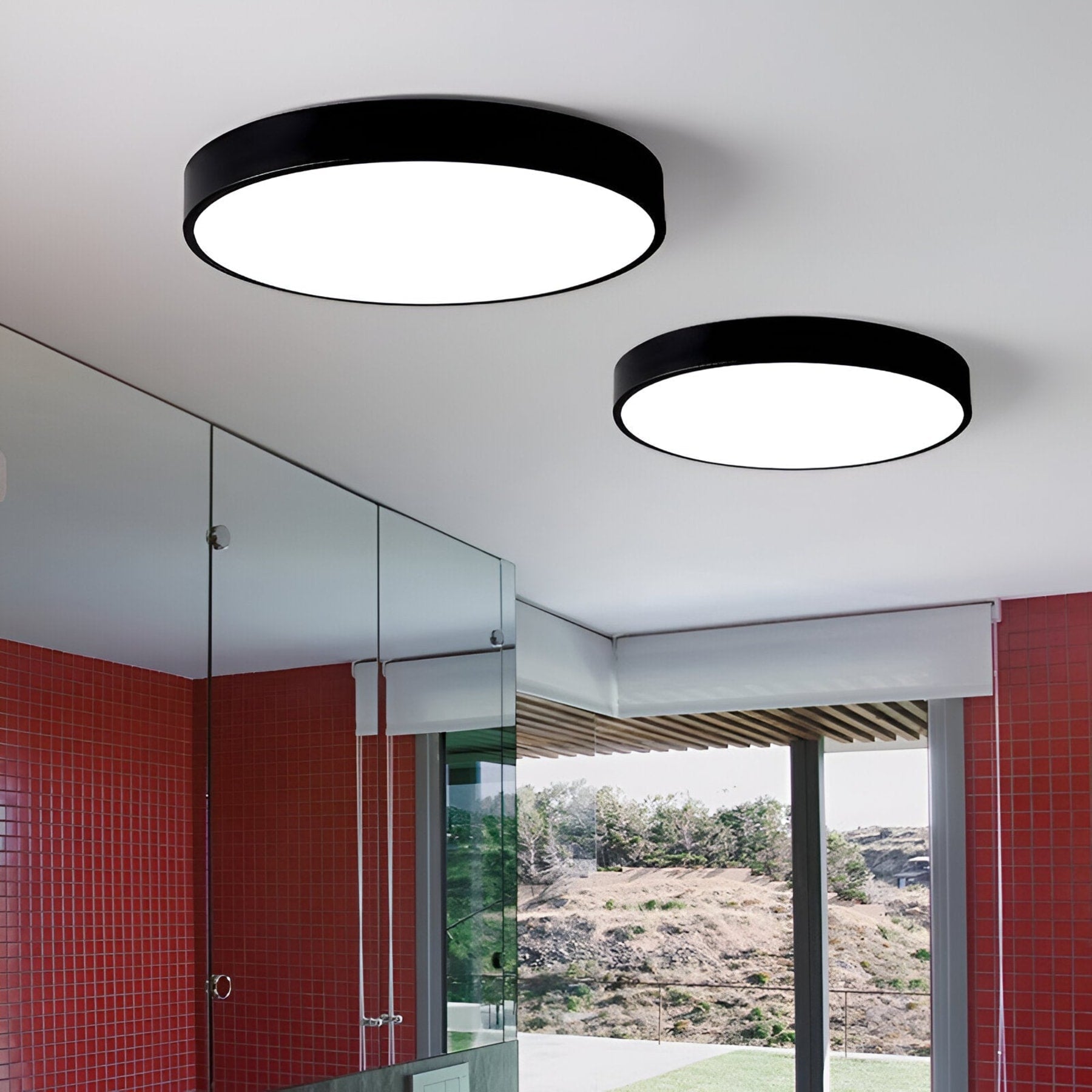 Modern Metal Flush Mount Ceiling Light With Stepless Dimming — Halden Lighting