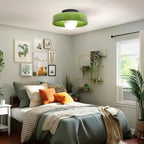 Retro Glass Flush Mount Ceiling Light With Warm LED Glow — Halden Lighting
