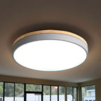 Modern Wood Flush Mount Ceiling Light With Remote Dimming — Halden Lighting