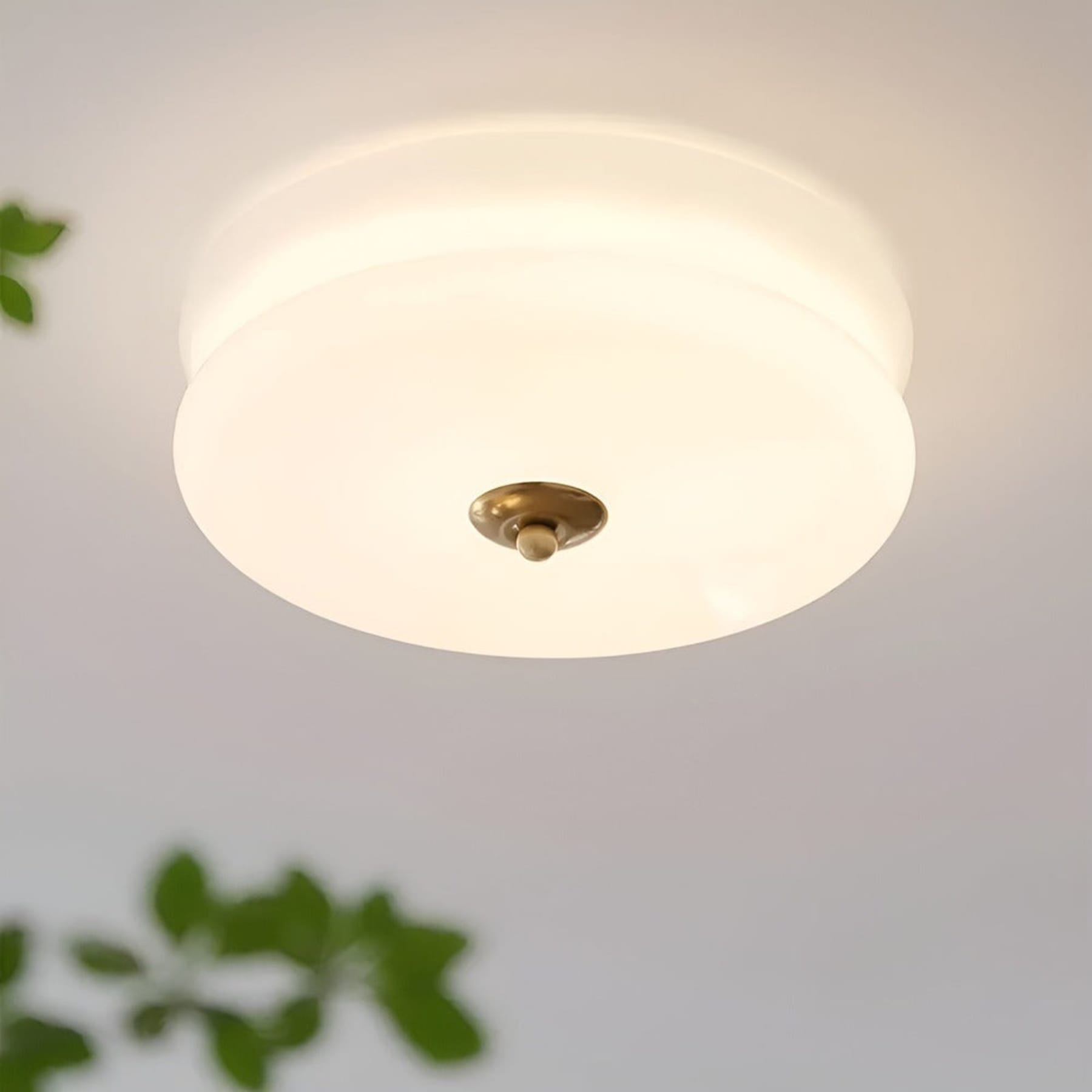 Retro Glass Flush Mount Ceiling Light For Living Room — Halden Lighting