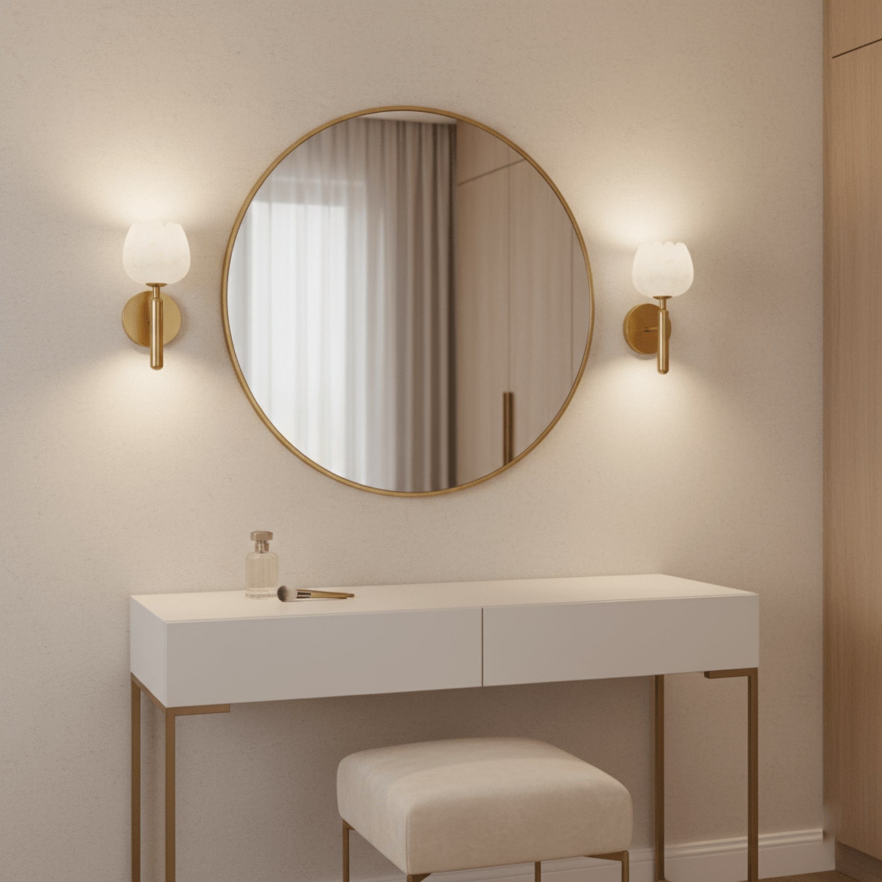 Modern Metal Wall Light With Integrated LED for Living Room — Halden Lighting