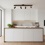 Modern Linear Walnut Wood Ceiling Light for Living Room — Halden Lighting
