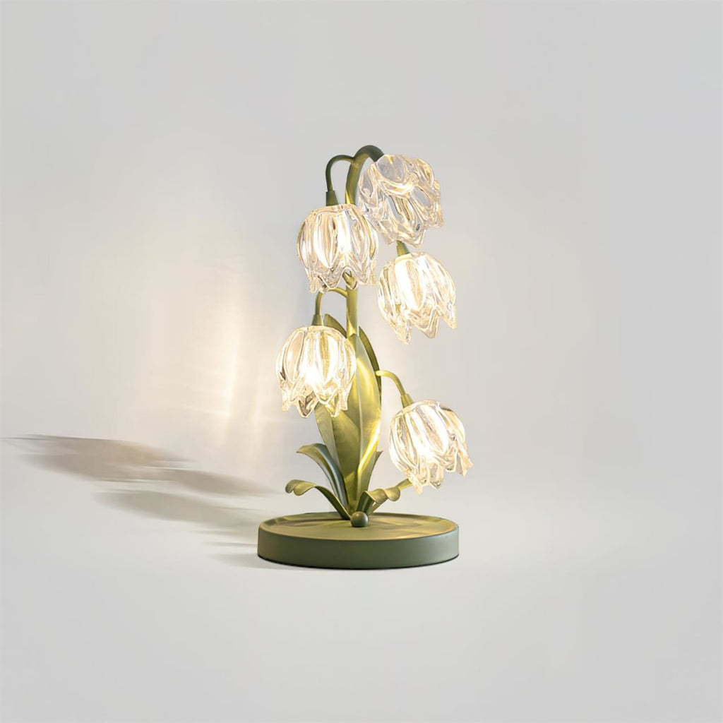 Retro Glass Table Lamp With Warm LED Glow in Model A: Ø18 x 37 cm (Ø7" x 14.5") — Halden Lighting