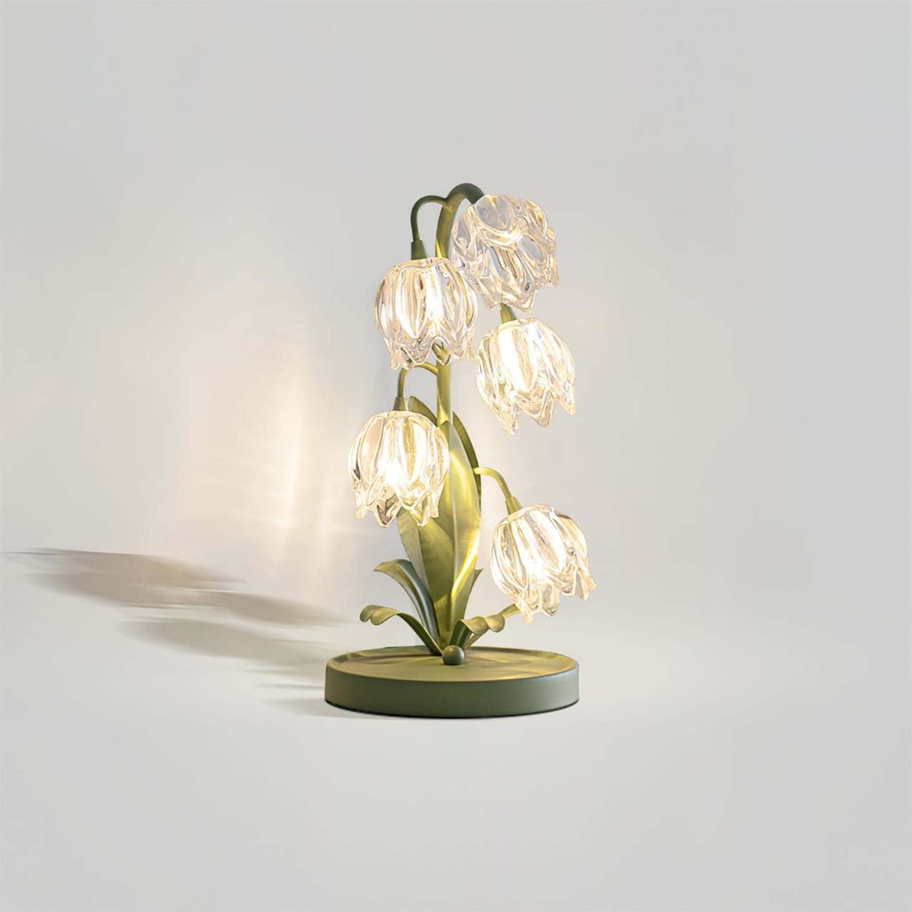 Retro Glass Table Lamp With Warm LED Glow in Model A: Ø18 x 37 cm (Ø7" x 14.5") — Halden Lighting