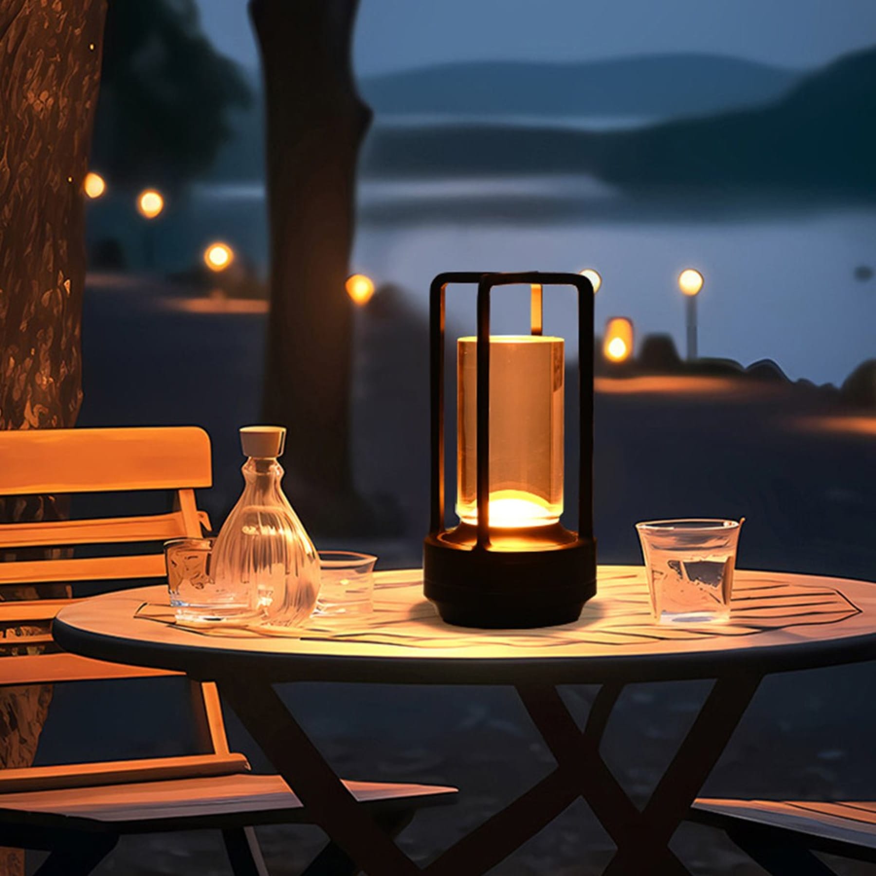 Modern Metal Rechargeable Table Lamp With Tri-Colour Dimming — Halden Lighting