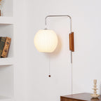 Retro Silk and Walnut Wall Light With Warm LED Glow — Halden Lighting