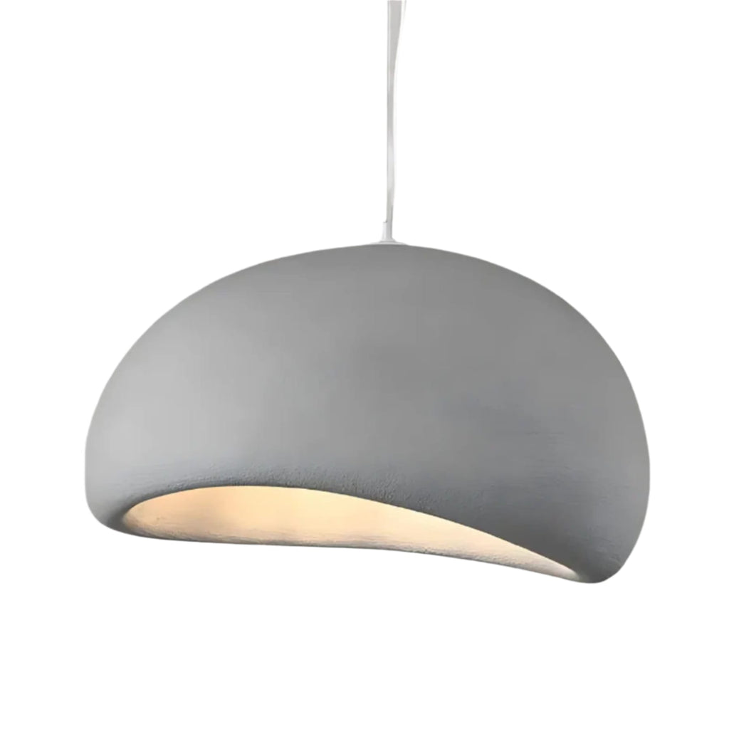 Modern Stone Pendant Light With Matte Finish for Living Room in Dark Grey — Halden Lighting