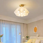 Modern Copper and Acrylic Semi-Flush Ceiling Light With Dimmable Glow — Halden Lighting