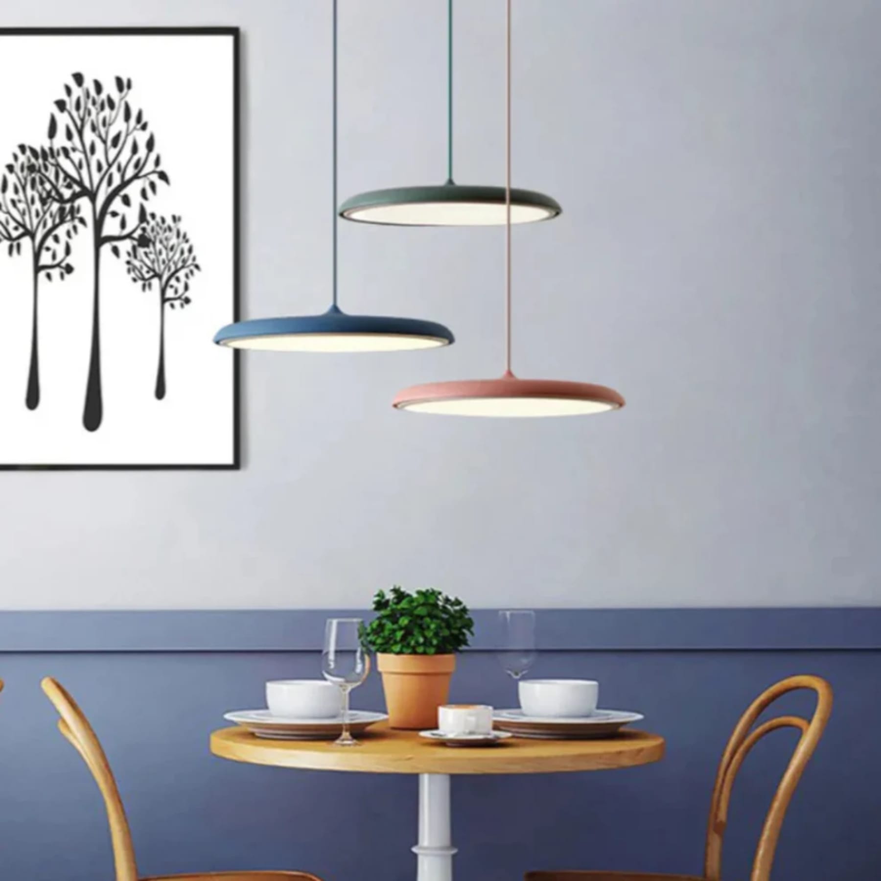 Minimalist Metal and Acrylic Pendant Light With Warm LED Glow — Halden Lighting