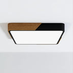 Modern Wood Flush Mount Ceiling Light With Stepless Dimming — Halden Lighting